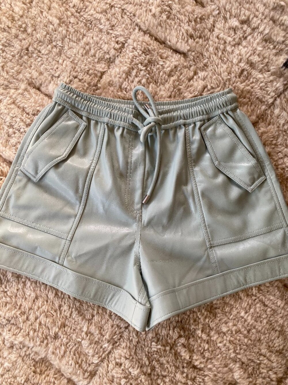 NWT SIMKHAI Faux Leather Doah Shorts - S